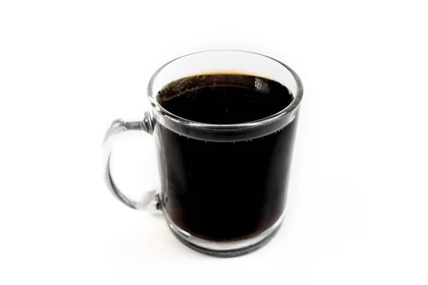 Café Taza Transparente Aislado Sobre Fondo Blanco —  Fotos de Stock