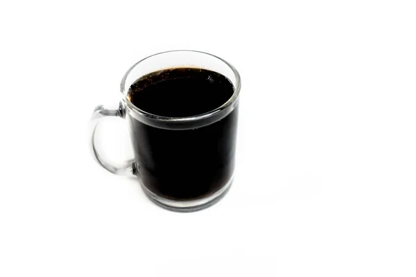 Café Taza Transparente Aislado Sobre Fondo Blanco —  Fotos de Stock