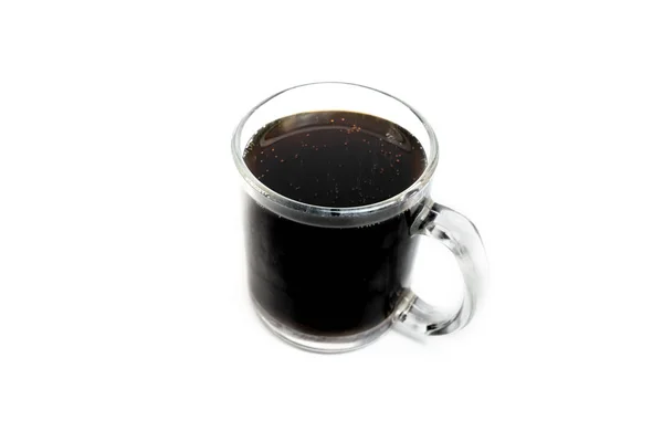 Кава Прозорій Чашці Ізольована Білому Фоні — стокове фото