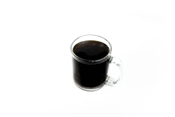 Kawa Przezroczysty Kubek Białym Tle — Zdjęcie stockowe