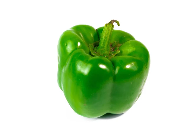 Grön Bell Pepper Isolerad Vit Bakgrund — Stockfoto