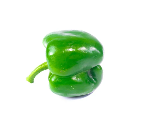 Green Bell Pepper Isolated White Background — Stock Photo, Image