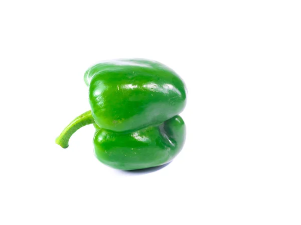 Green Bell Pepper Isolated White Background — Stock Photo, Image