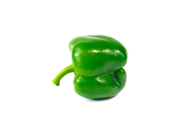 Green Bell Pepper Isolated White Background — Stock Photo, Image