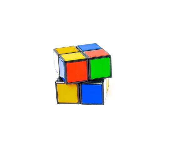 Κύβου Του Rubik Λευκό Φόντο — Φωτογραφία Αρχείου