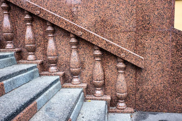 Escalera Hormigón Con Pasamanos Piedra Antiguo Edificio —  Fotos de Stock