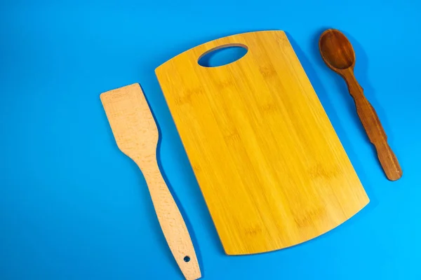木制切菜板 厨房用具 — 图库照片