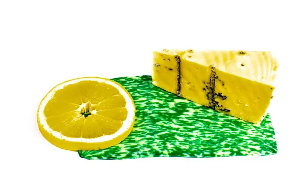 Morceau Délicieux Fromage Tranche Citron — Photo