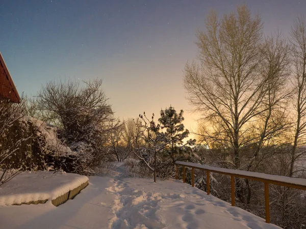 Winterlandschaft Mit Eis Auf Fluss Und Insel — Stockfoto