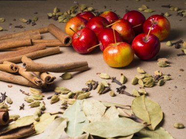 kırmızı sulu lezzetli elma tarçın ile