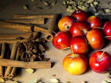 kırmızı sulu lezzetli elma tarçın ile