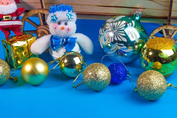 Muñecos Nieve Juguete Pequeño Decoraciones Para Árbol Navidad — Foto de Stock