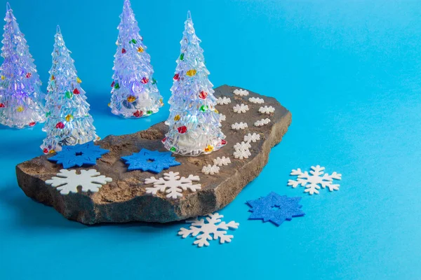 Boże Narodzenie Dekoracje Prezenty Choinka Płatki Śniegu — Zdjęcie stockowe