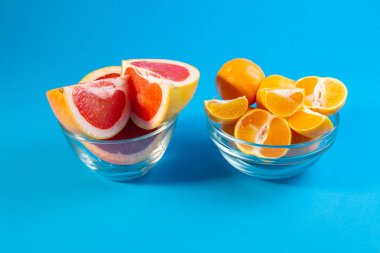 sulu ve lezzetli mandalina ve greyfurt