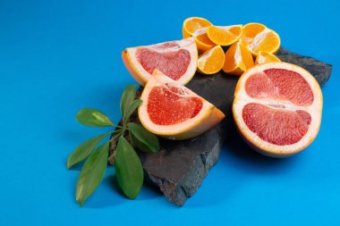 sulu ve lezzetli mandalina ve greyfurt