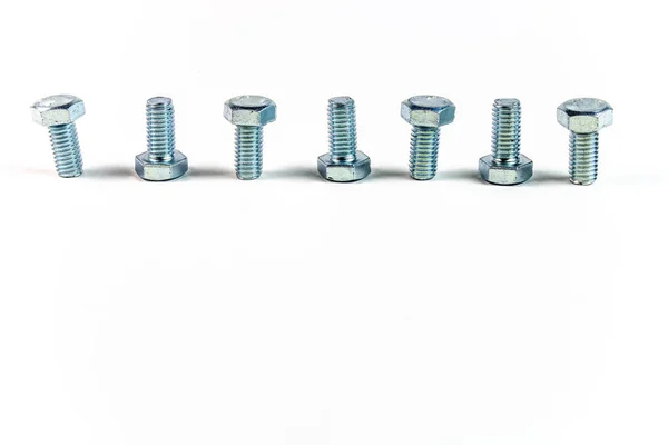 Bolts Nuts White Background Metal Connections — Stock Photo, Image