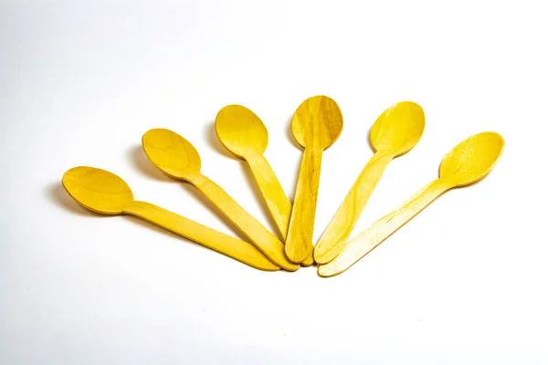 Wooden Spoons White Background — Stock Photo, Image