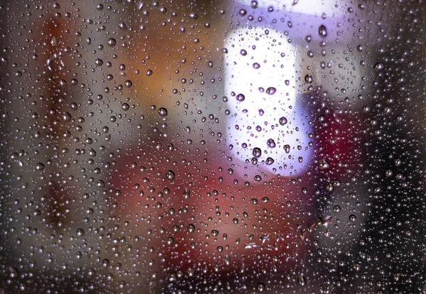 Σταγόνες Βροχής Στο Γυαλί — Φωτογραφία Αρχείου