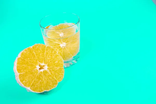 Limonada Copo Transparente Com Laranja Bebida Laranja — Fotografia de Stock