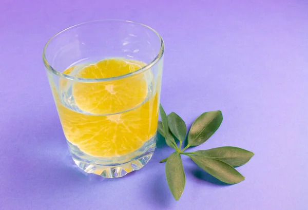 Limonada Copo Transparente Com Laranja Bebida Laranja — Fotografia de Stock