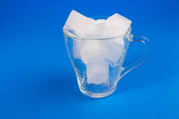 Beautiful Ice Cubes Transparent Cup — Stock Photo, Image