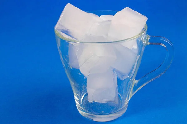 Beautiful Ice Cubes Transparent Cup — Stock Photo, Image