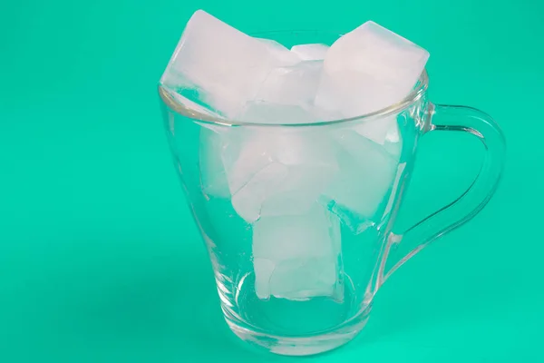 Beautiful Ice Cubes Transparent Cup — Stock Photo, Image