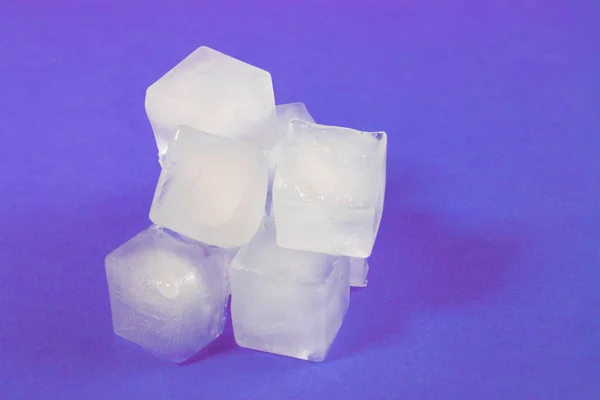 Belos Cubos Gelo Gelo Transparente — Fotografia de Stock