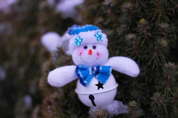 Красивый Новый Год Игрушечный Снеговик — стоковое фото