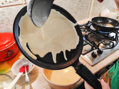 lezzetli gözleme, gözleme, pişirme tavada krep