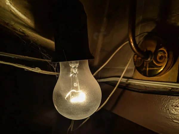 Lâmpada Elétrica Velha Lâmpada Incandescente — Fotografia de Stock