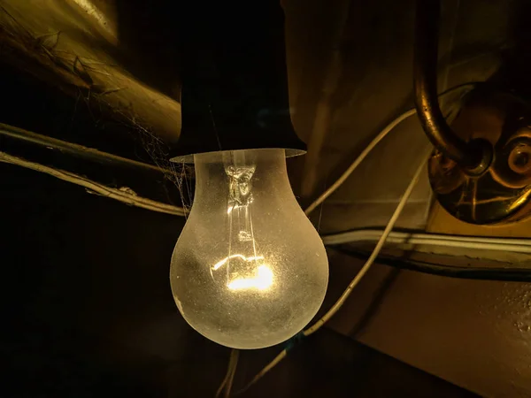 Vieja Lámpara Eléctrica Lámpara Incandescente — Foto de Stock