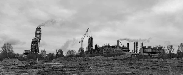Fabrika Bacaları Duman Hava Kirliliği — Stok fotoğraf