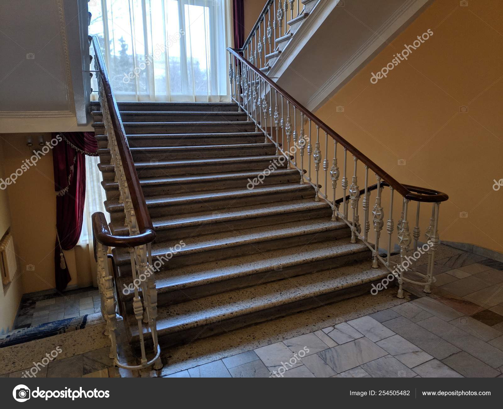 Beautiful Staircase Ancient Architecture Interior Stock