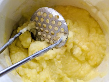 lezzetli patates püresi, yakın görünümü 
