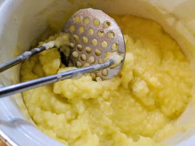 lezzetli patates püresi, yakın görünümü 