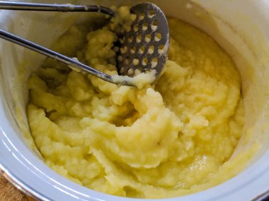 lezzetli patates püresi, yakın görünümü 