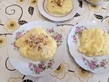 lezzetli patates püresi, yakın görünümü 