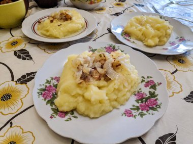 lezzetli patates püresi, yakın görünümü 