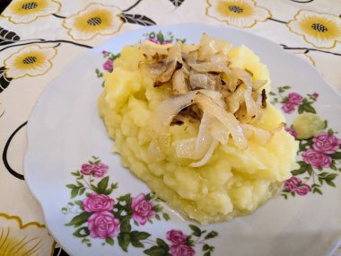 lezzetli patates püresi, yakın görünümü 