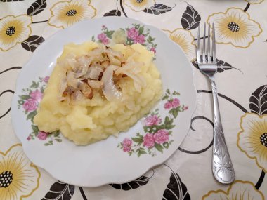 lezzetli patates püresi, yakın görünümü 