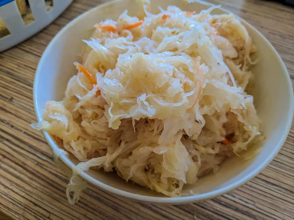 Sauerkraut Evde Lahana Marine Edin Doğal Probiyotik — Stok fotoğraf