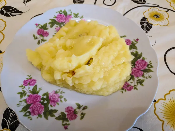 Délicieuse Purée Pommes Terre Vue Rapprochée — Photo