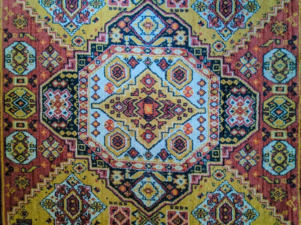 Vintage Teppich Muster Auf Dem Teppich Handbestickter Teppich — Stockfoto