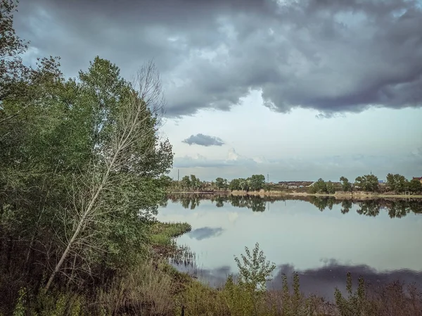 Landscape Storm Dangerous Clouds Rain Bad Weather Strong Wind Hurricane — Stock Photo, Image