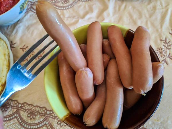 Tasty Sausages Plate — Stock Photo, Image