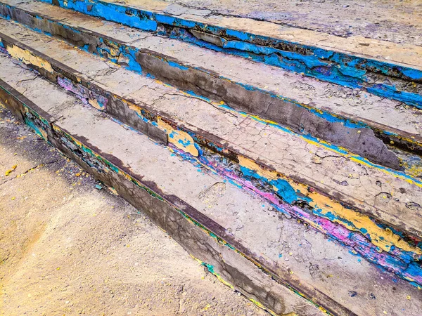 Abstrakcyjne Linie Kolorystyczne Stare Betonowe Kroki — Zdjęcie stockowe