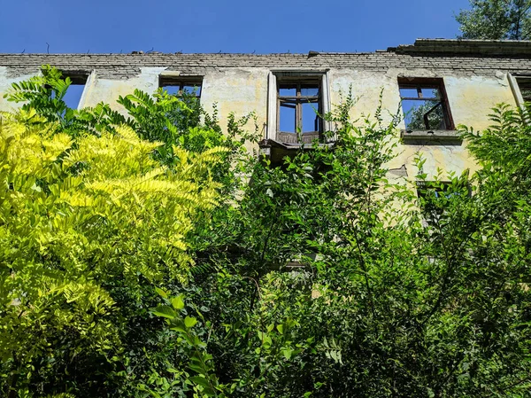 Vieilles Maisons Détruites Architecture Vintage Maisons Ville Éléments Architecturaux — Photo