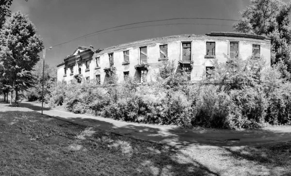 Old Destroyed Houses Vintage Architecture Town Houses Architectural Elements — Stock Photo, Image