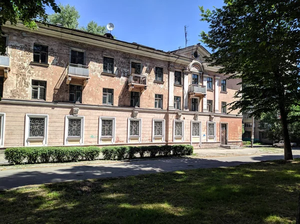 Old Destroyed Houses Vintage Architecture Town Houses Architectural Elements — Stock Photo, Image